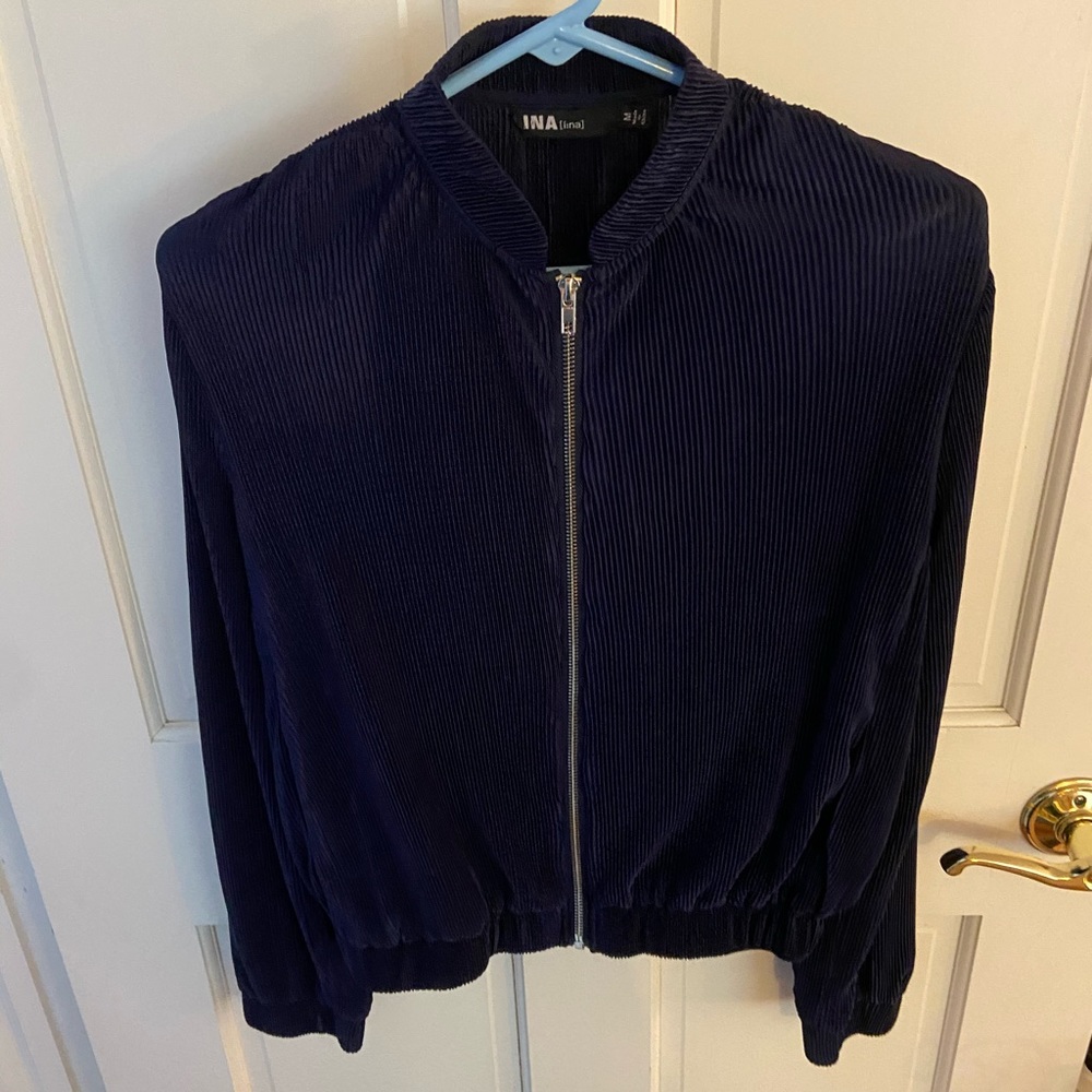 Never worn super cute navy bomber jacket